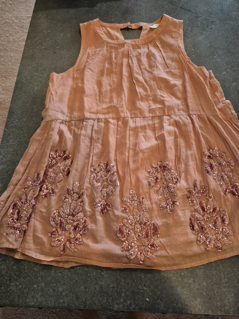 Anthropologie Maeve Simona  Dusty Rose Sleeveless Babydoll Shirt.